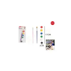 GENERICO - Set Pinceles Con Pinturas 17 Cm 3 Pcs