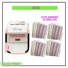 AMERICAN CRAFTS - Encuadernadora Cinch ROSADA + 12 PLANNERS SBF21