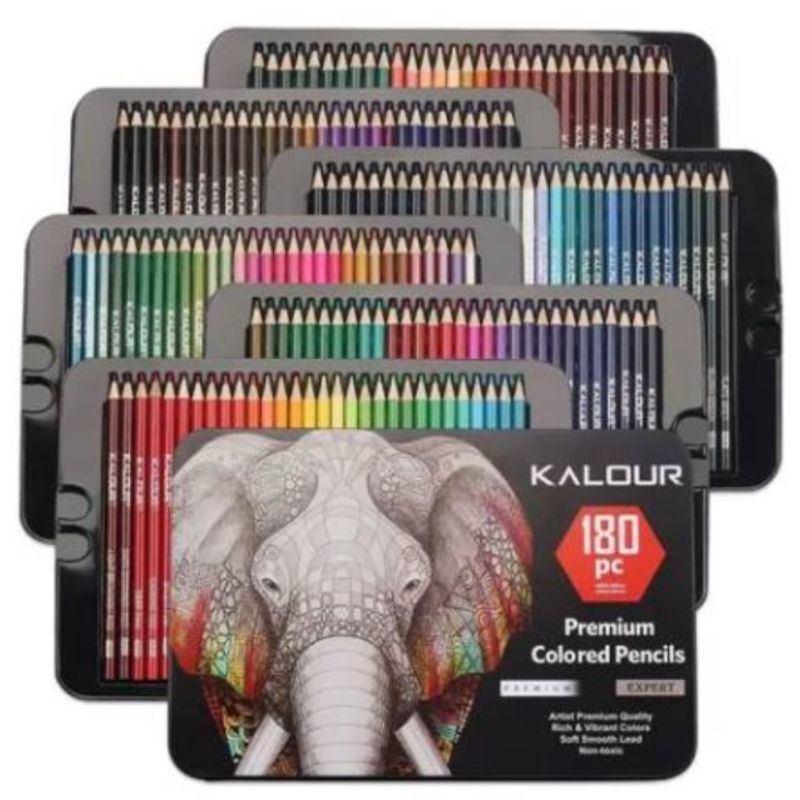 GENERICO - 180 Lapices Colores Arte Profesional Dibujo Caja Metálica