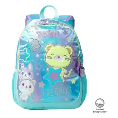 TOTTO - Mochila Escolar Infantil Classic Friends Rpet M Niña