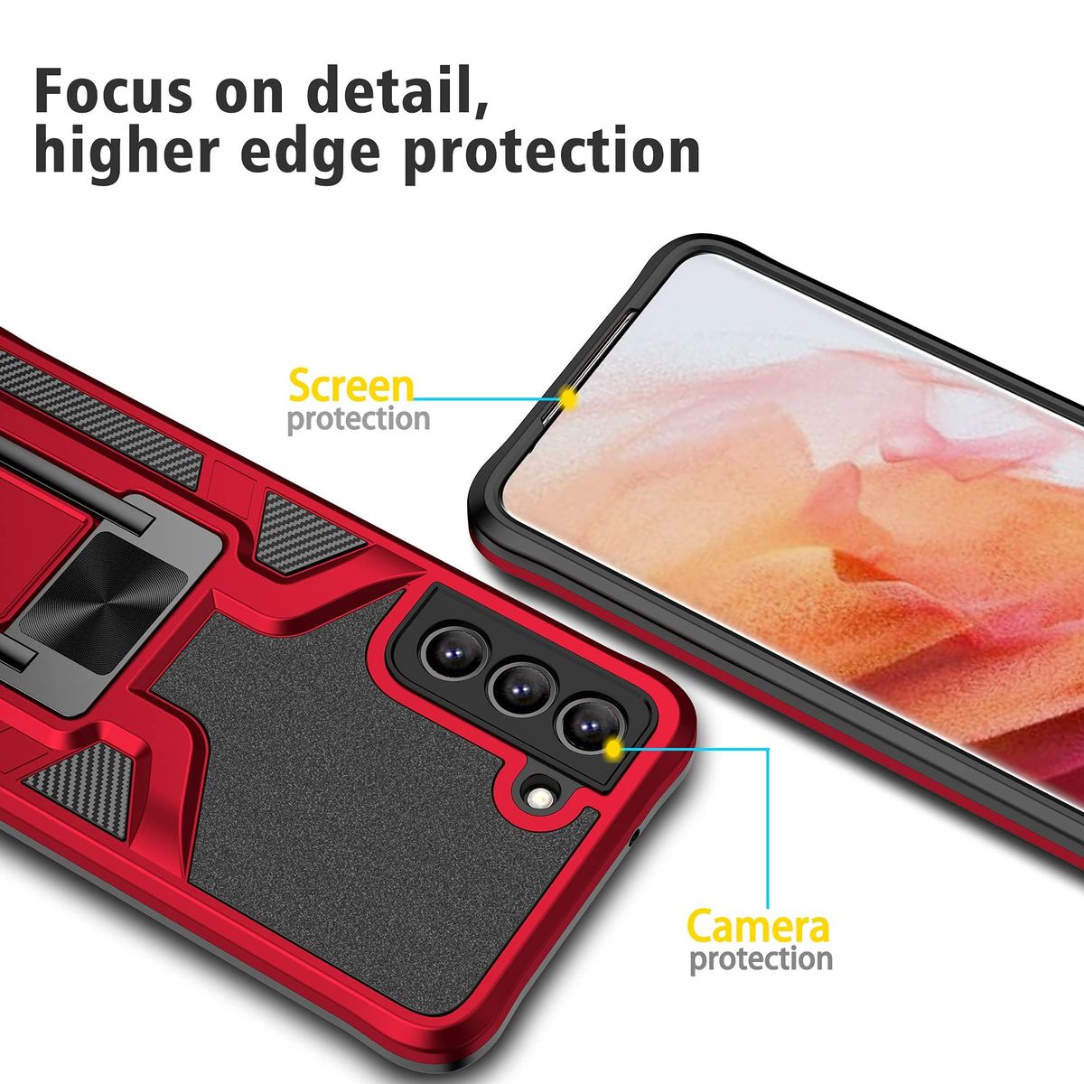 GENERICO - Carcasa Armor Para Samsung S22 Plus - Rojo
