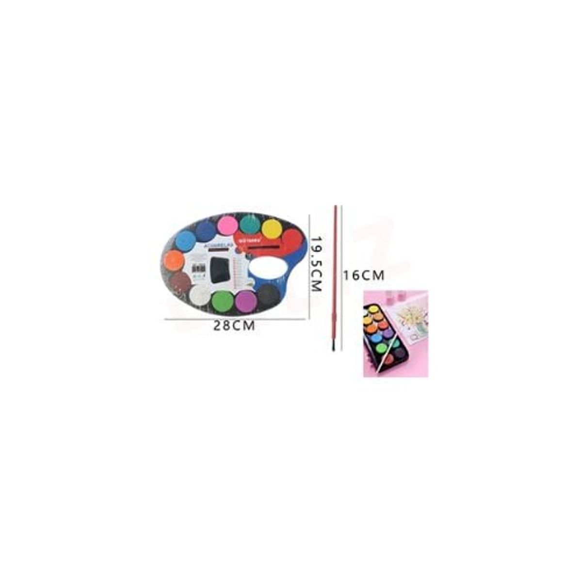 GENERICO - Paleta De Acuarelas 28 Cm