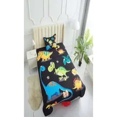 GENERICO - CUBRECAMA DE VERANO PLAZA Y MEDIA CON DISEÑO DE DINOSAURIOS