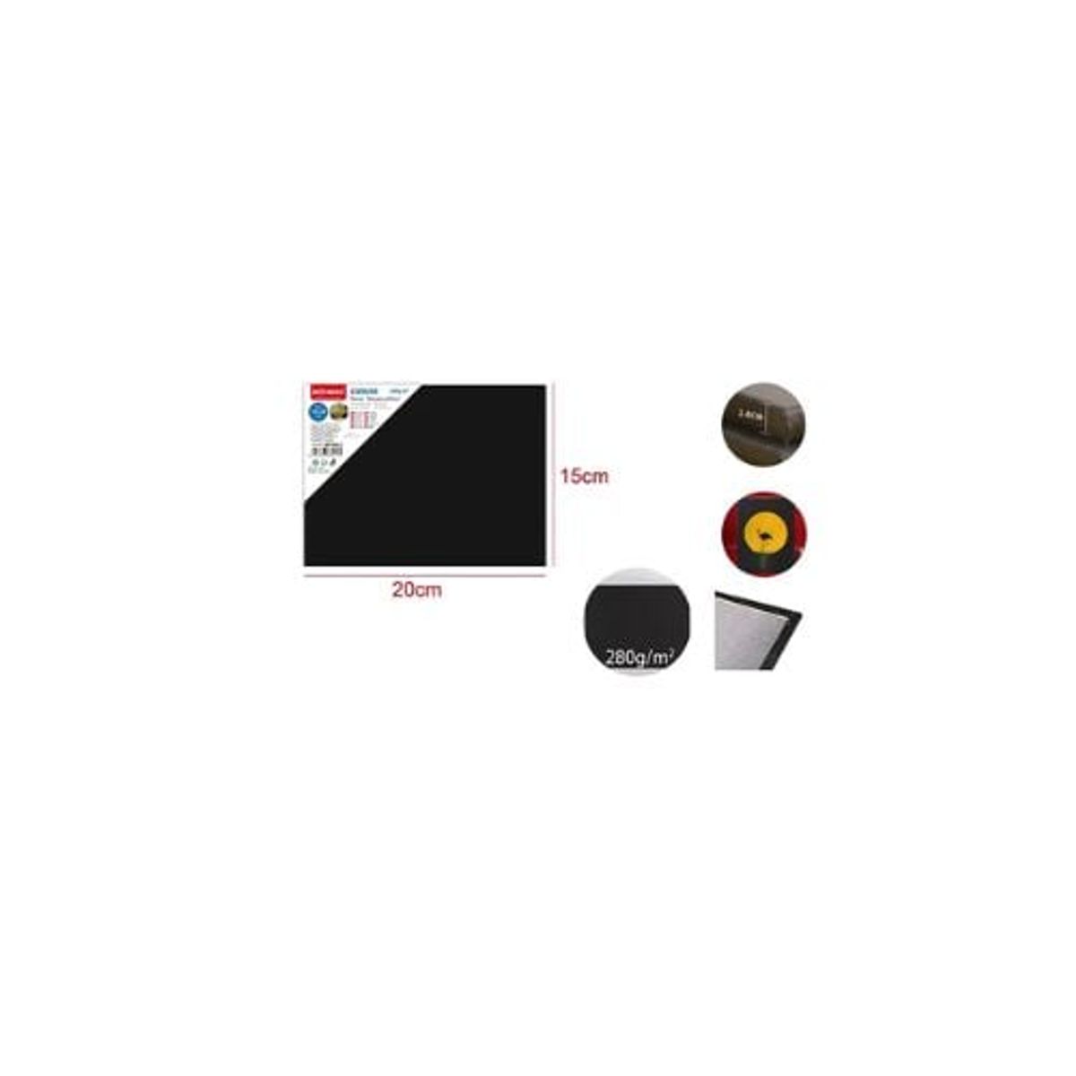 GENERICO - Canvas Negro 15 20Cm 280G