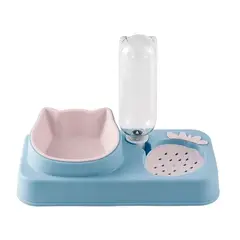 GENERICO - Bebedero Y Comedero Plato Doble Para Mascotas Perro Gato