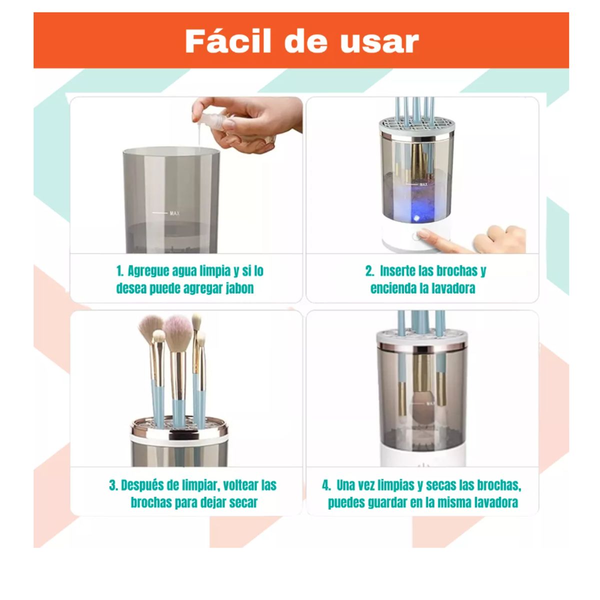 GENERICO - Maquina Limpiadora De Brochas Portátil Eléctrico Automático
