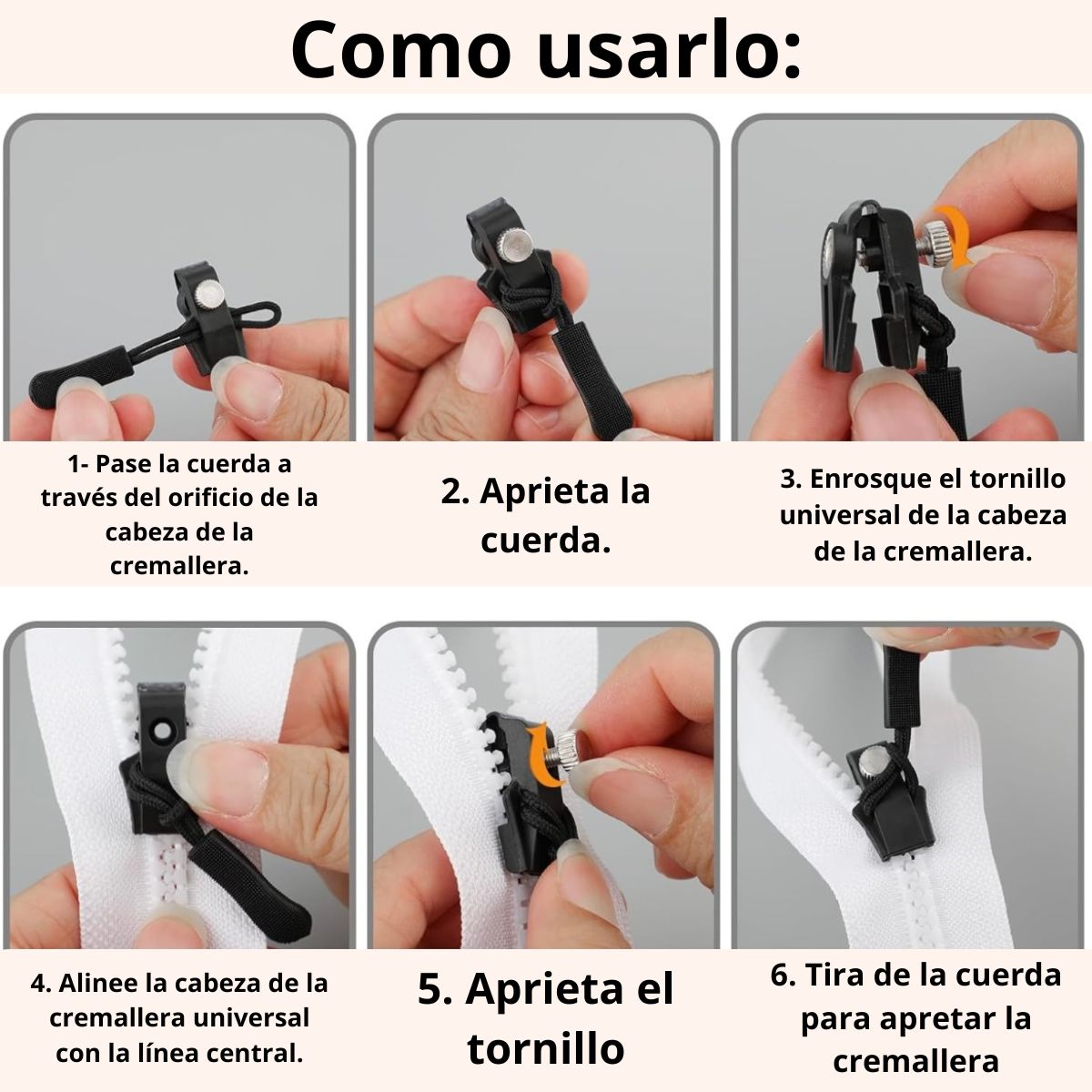 GENERICO - Carro Cremallera Automática Reparación Instantánea Pack 3