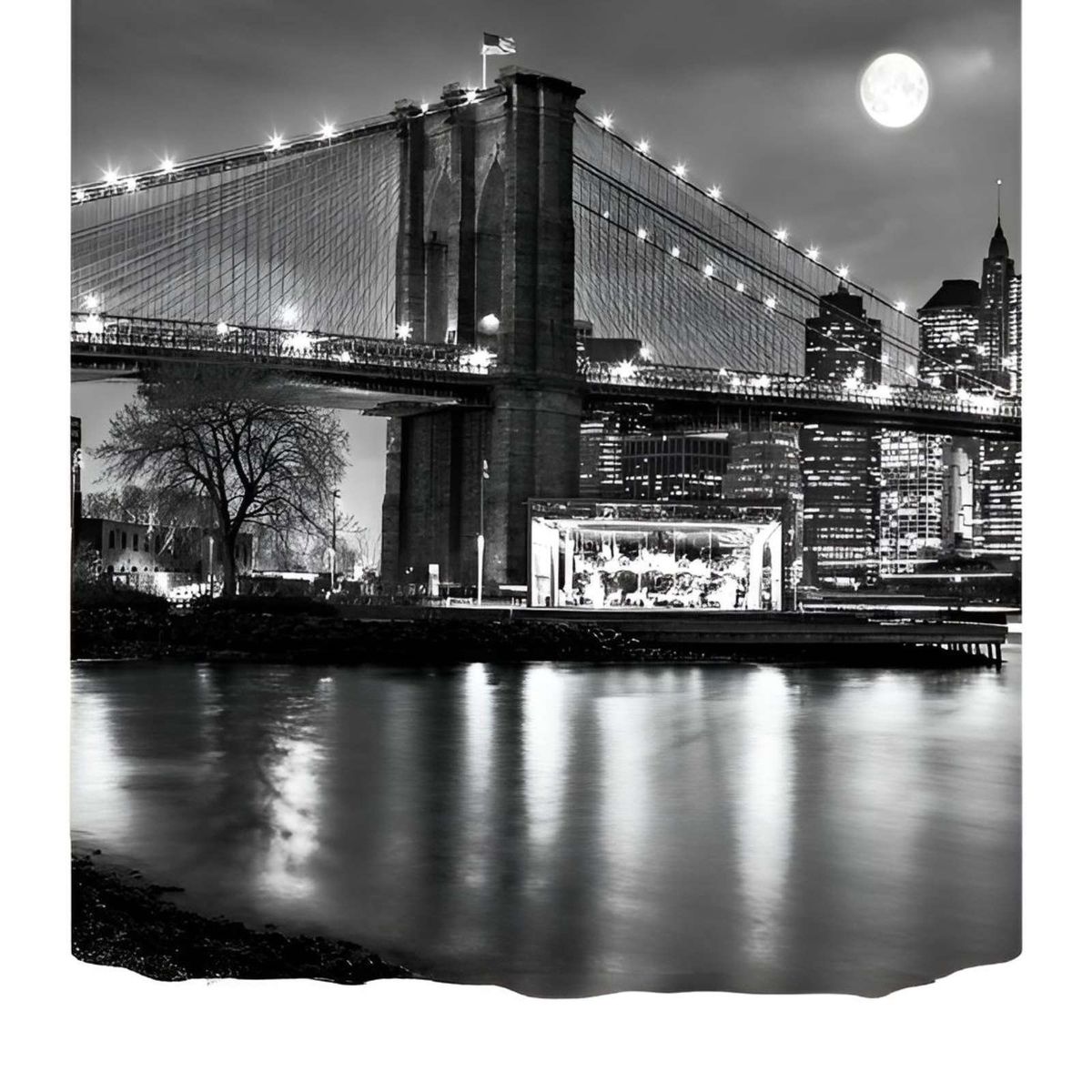 GENERICO - CORTINA DE BAÑO IMPERMEABLE MÁS FORRO DE DUCHA 180x180 cm