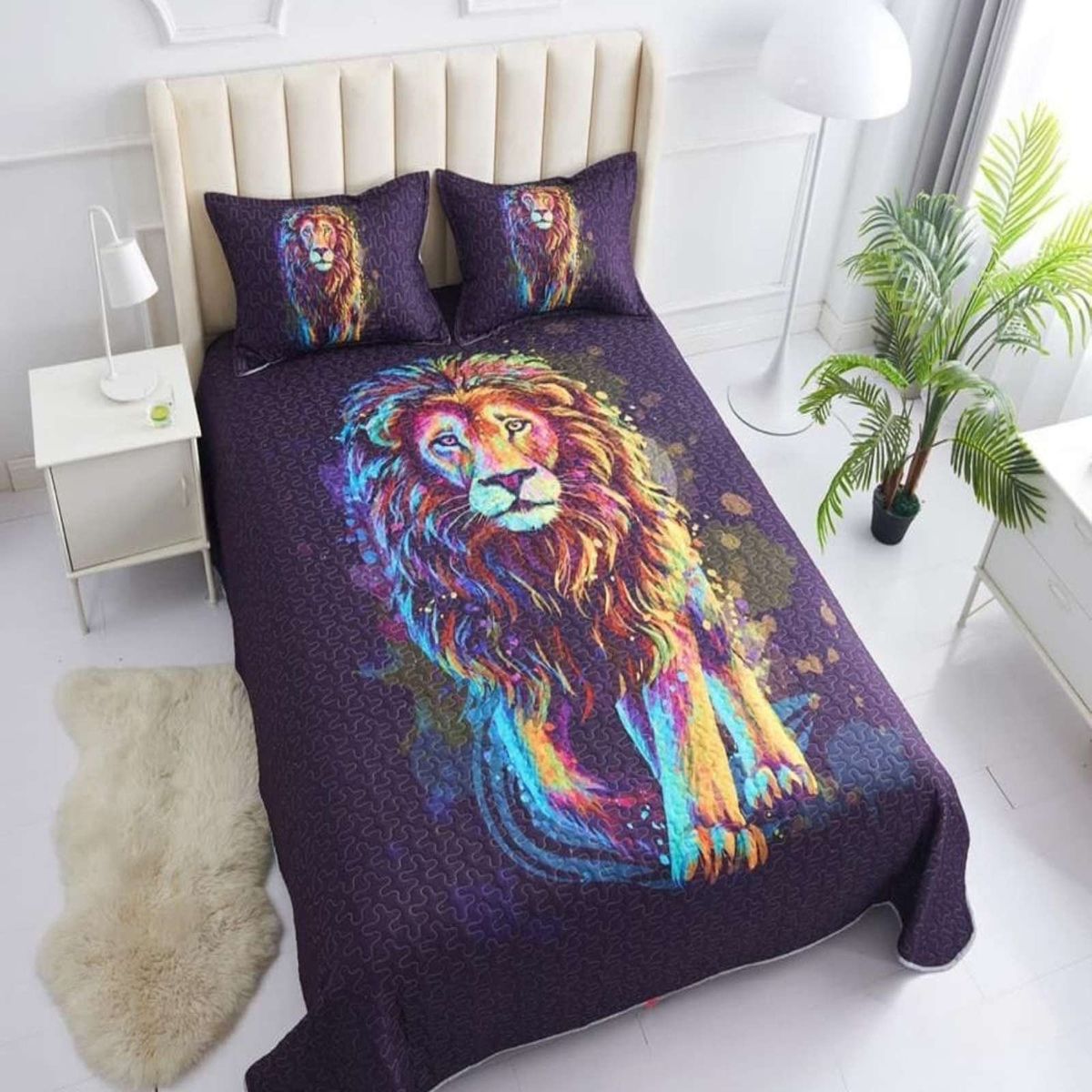 GENERICO - cubrecama quilt 2 plazas de leon