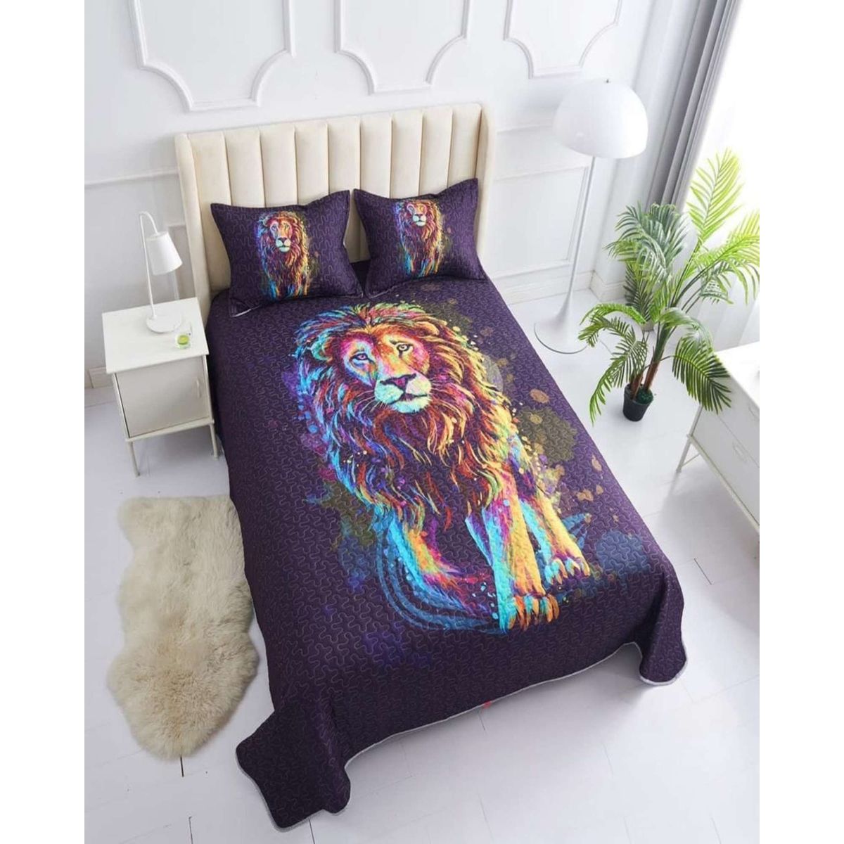 GENERICO - cubrecama quilt 2 plazas de leon