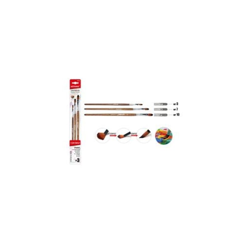 GENERICO - Set Pinceles Tamaños 3 Pcs