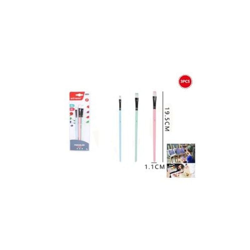 GENERICO - Pinceles Planos 19 5Cm 3Pcs