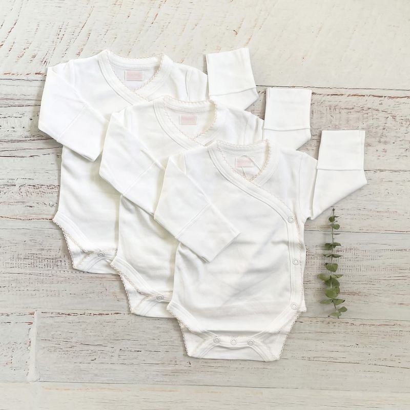 WAWABABY - Pack 3 bodys bebe niña basicos Algodón Pima Wawa