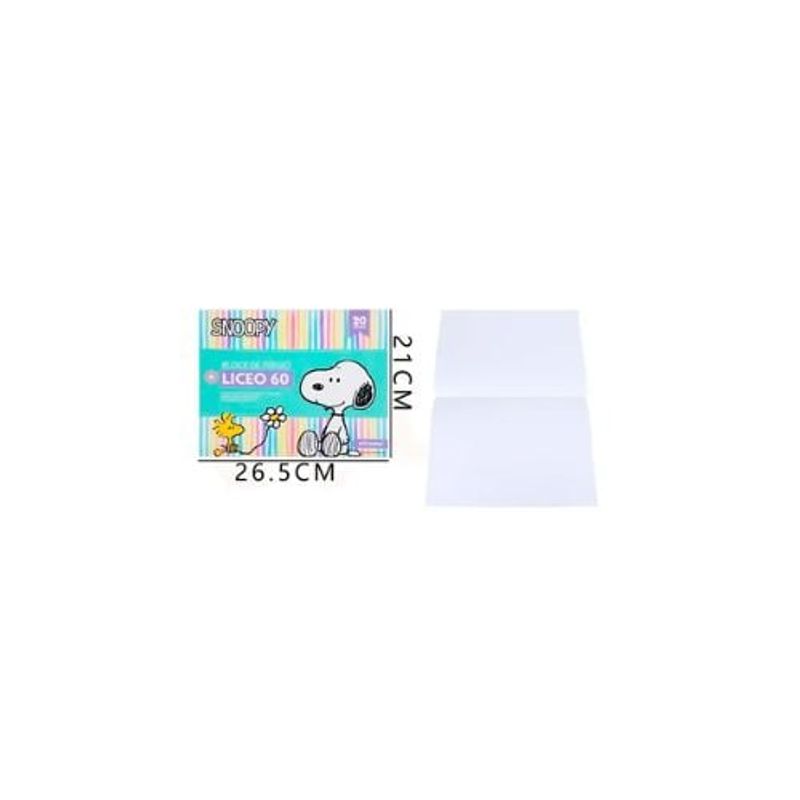 GENERICO - Block De Dibujo Snoopy Pastel 20Hojas 26 5 21Cm