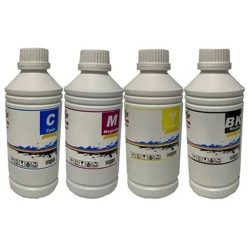CREA PRINT - Pack 4 Litro De Tinta Cmyk Universal para impresoras de tinta continua