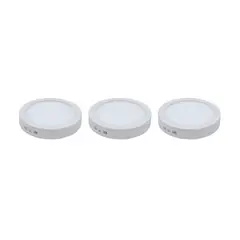 GENERICO - Pack 3 Focos Led 18w Luz Blanco Frio Panel Plafon Redondo