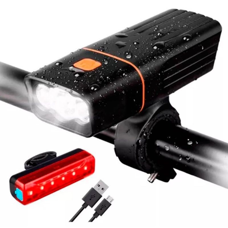 GENERICO - Linterna Led Bicicleta Delantera Y Trasera Usb Recargable