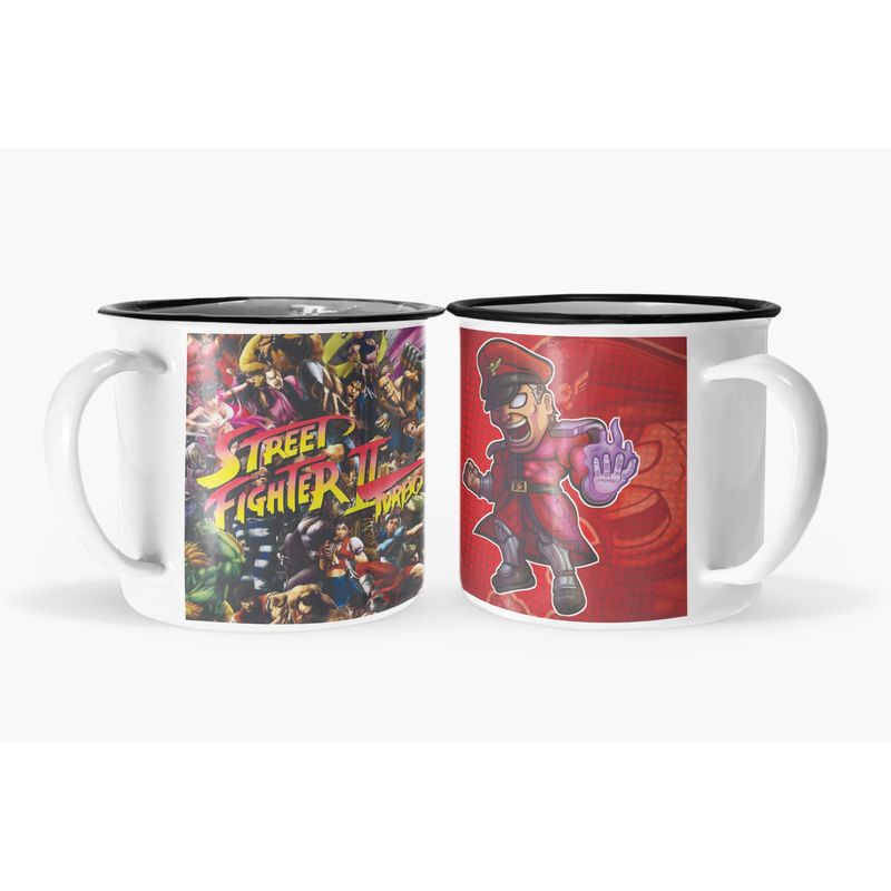 S/M - Taza Enlozada Lechera Street Fighter Video-juegos-arcade