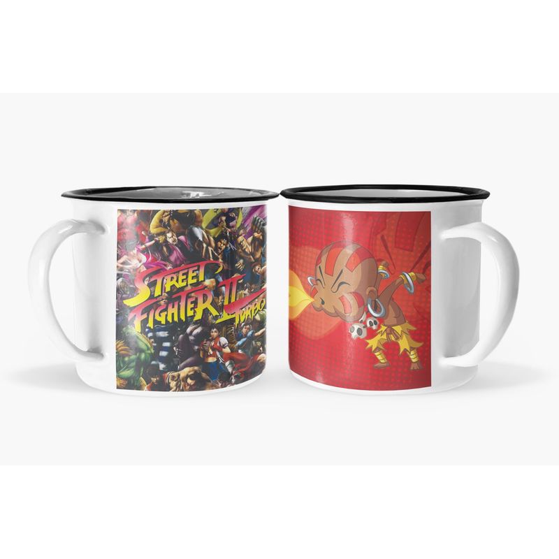 S/M - Taza Enlozada Lechera Street Fighter Video-juegos-arcade dhalsin
