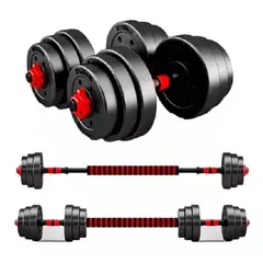 GENERICO - Set Mancuernas 20 Kg Barra Armable Ajustable