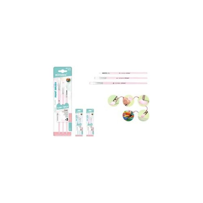 GENERICO - Set Pinceles Mix Formas 3Pcs