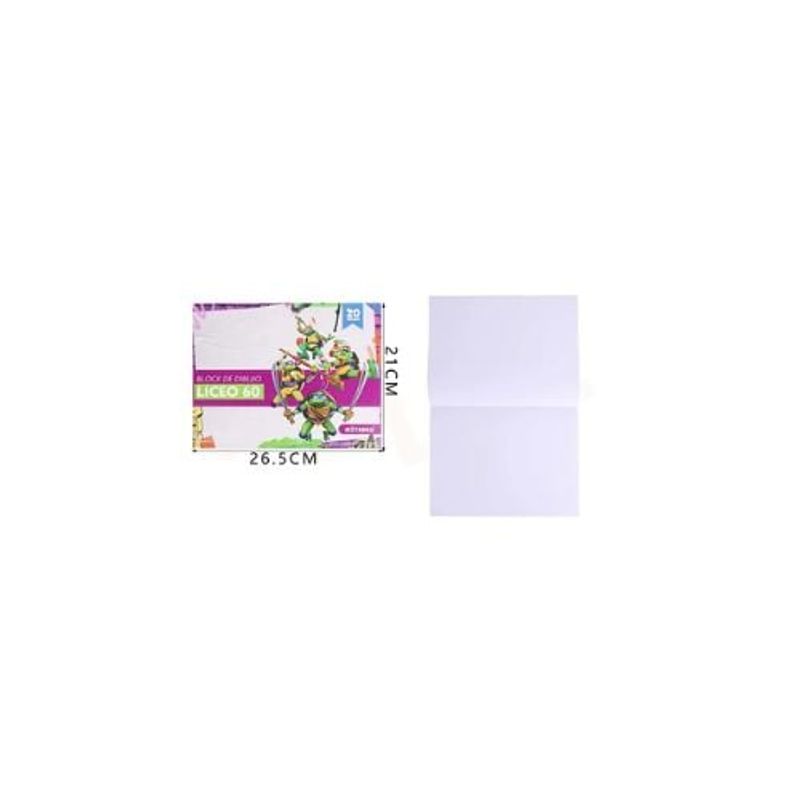 GENERICO - Block De Dibujo Tortugas Ninja 20Hojas 26 5 21Cm