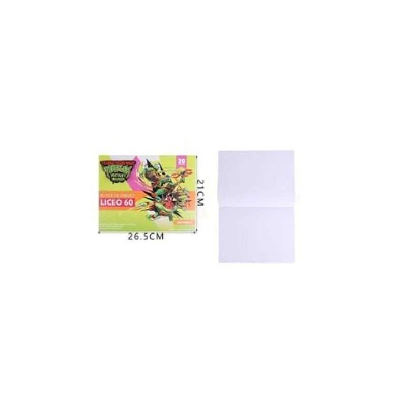 GENERICO - Block Dibujo Tortugas Ninja Motarro 20Hojas 26 5 21Cm