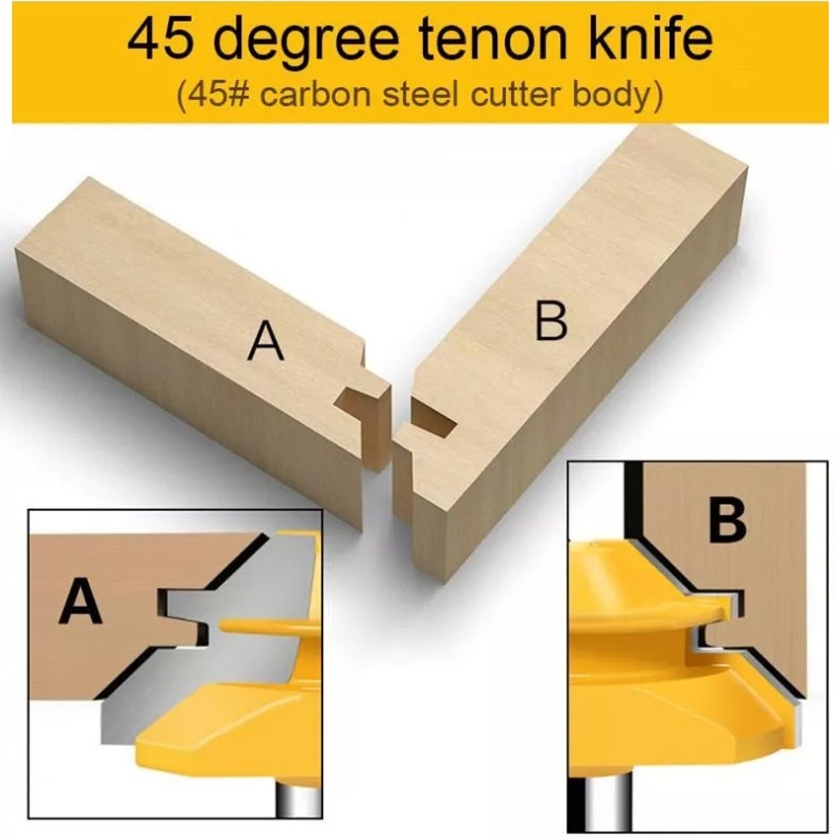 GENERICO - Fresa Madera 45° Vástago De ½  Para Marcos Ensamble