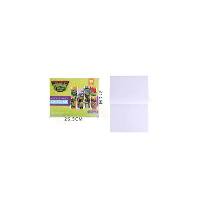 GENERICO - Block De Dibujo Tortugas Ninja Motarro 20Hojas 26 5 21Cm