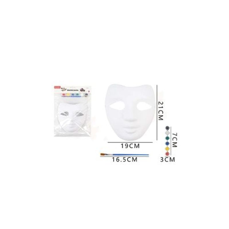 GENERICO - Máscara Blanca Con Pintura 21Cm