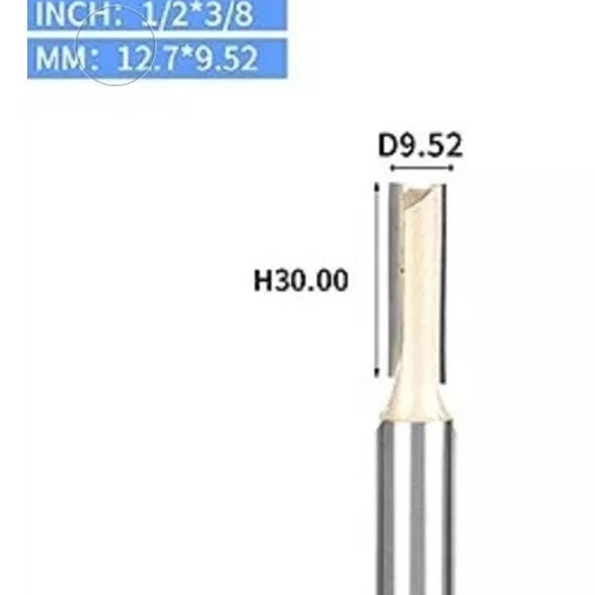 GENERICO - Fresa Madera Recta   ½ x 3/8 Carburo De Tungsteno