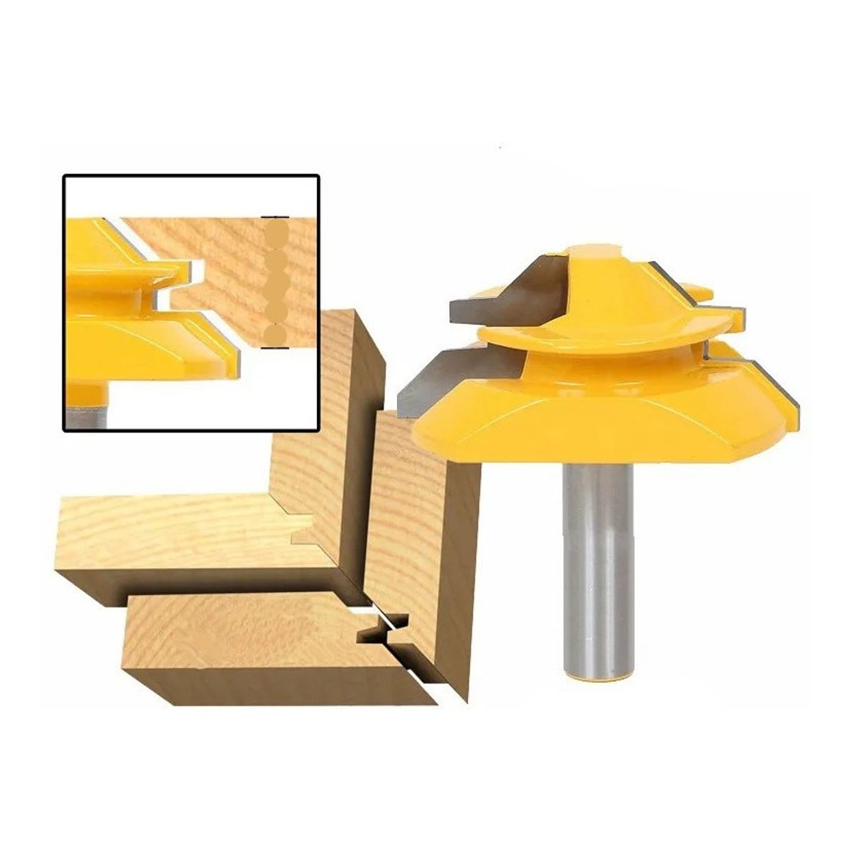 GENERICO - Fresa Madera Ensamble Cajón Machimbrado Vástago ½  45° 1