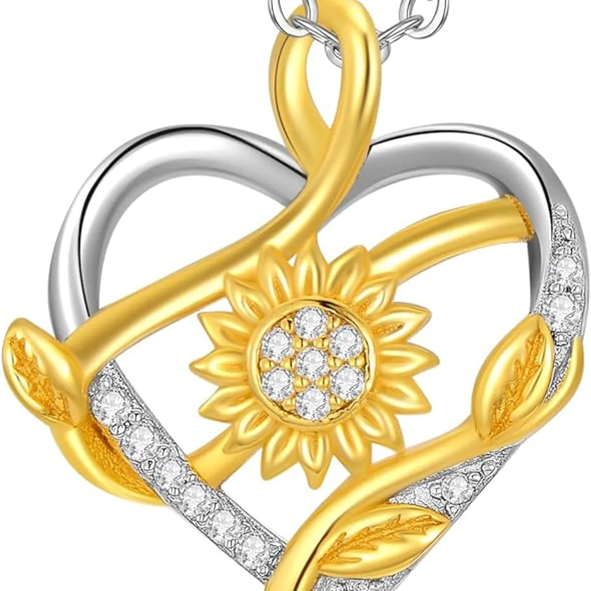 GENERICO - Collar pendiente girasol plata 925 joya mujer