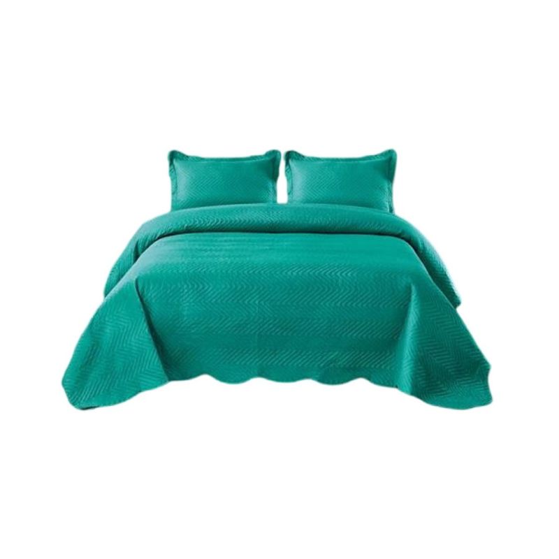 GENERICO - Cubrecama Quilt 2 Plazas+2 Fundas Verano Unicolor 13n08
