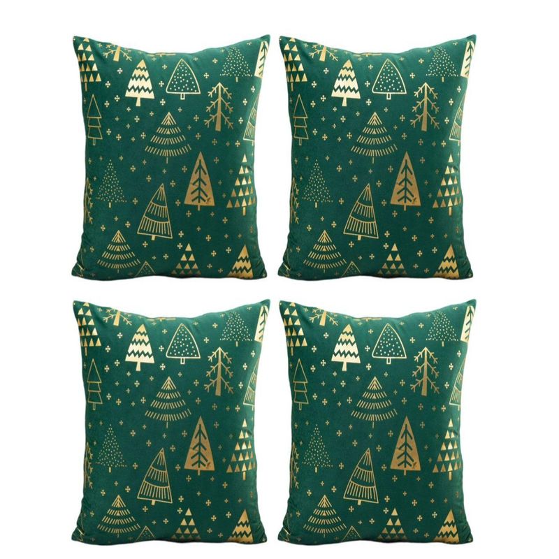 GENERICO - Pack 4 Funda Cojín navidad detalles dorado 45x45cm 15nc2