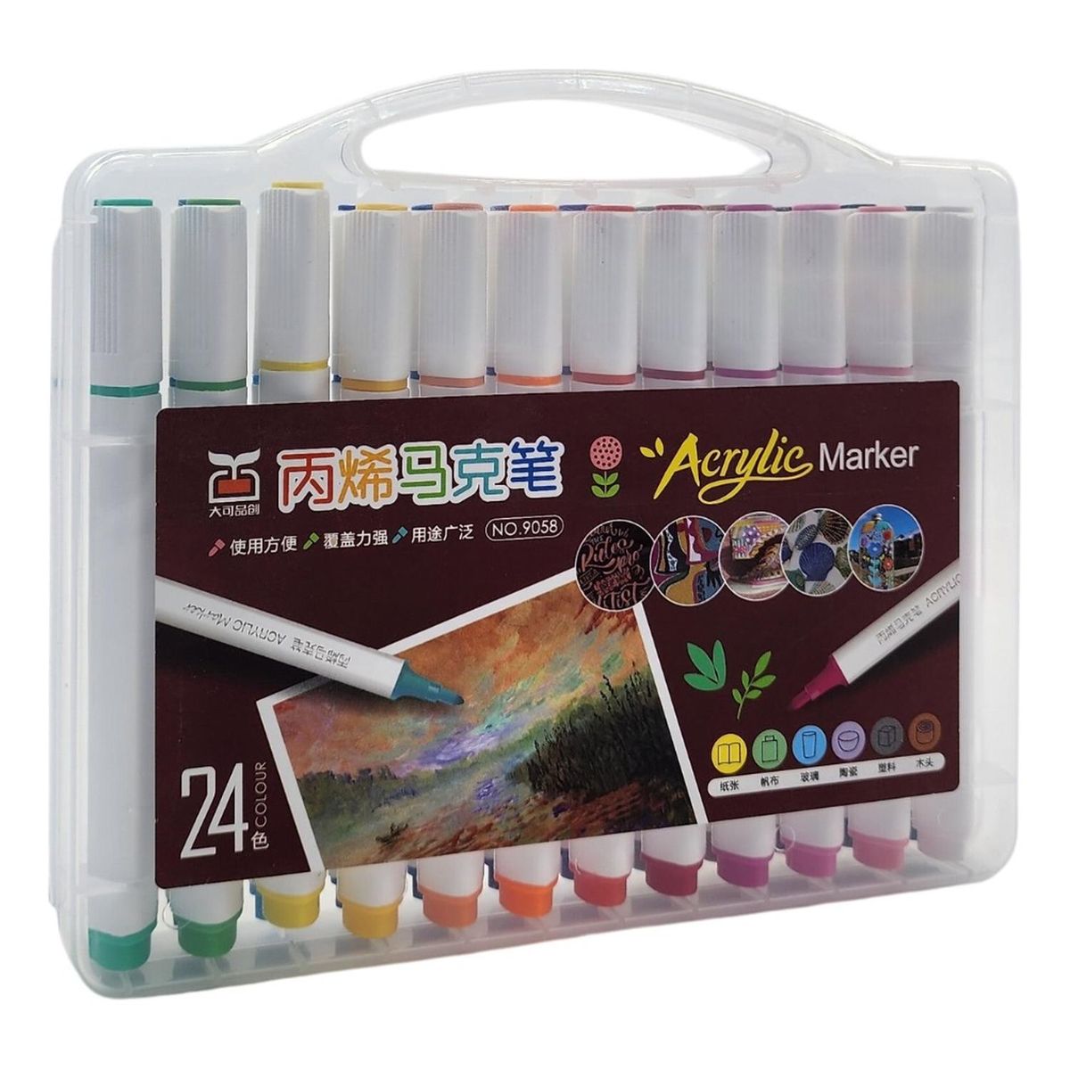 GENERICO - Set Marcadores Acrilicos 24 Lapices Calidad Arte Dibujo