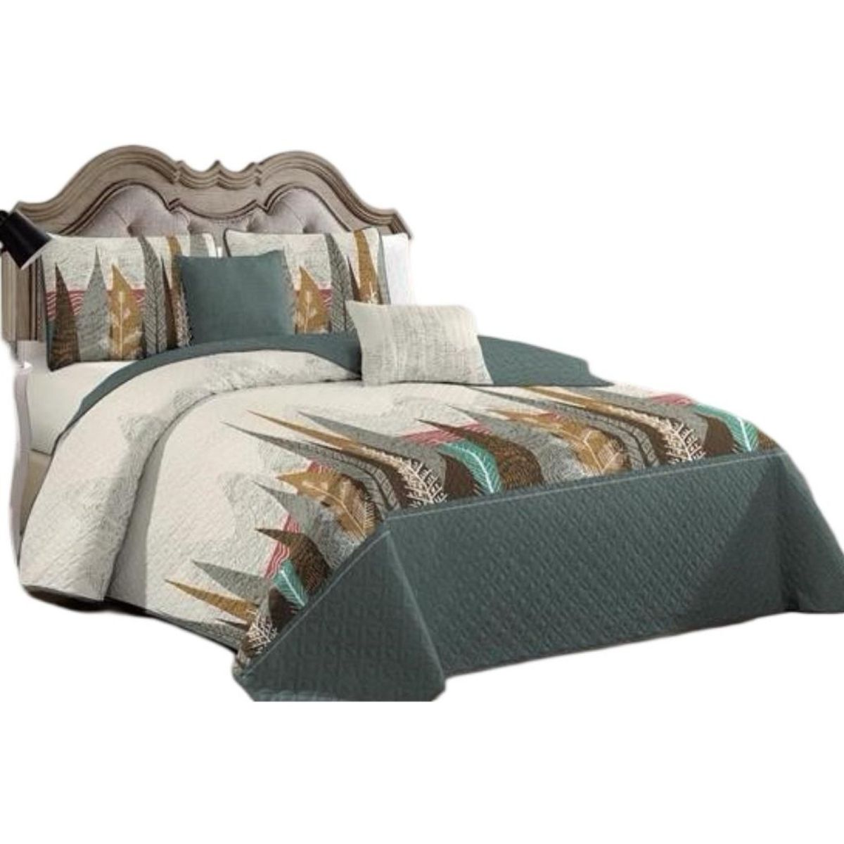 GENERICO - Cubrecama Quilt 2 Plazas+2 Fundas Verano Fresco 13n41