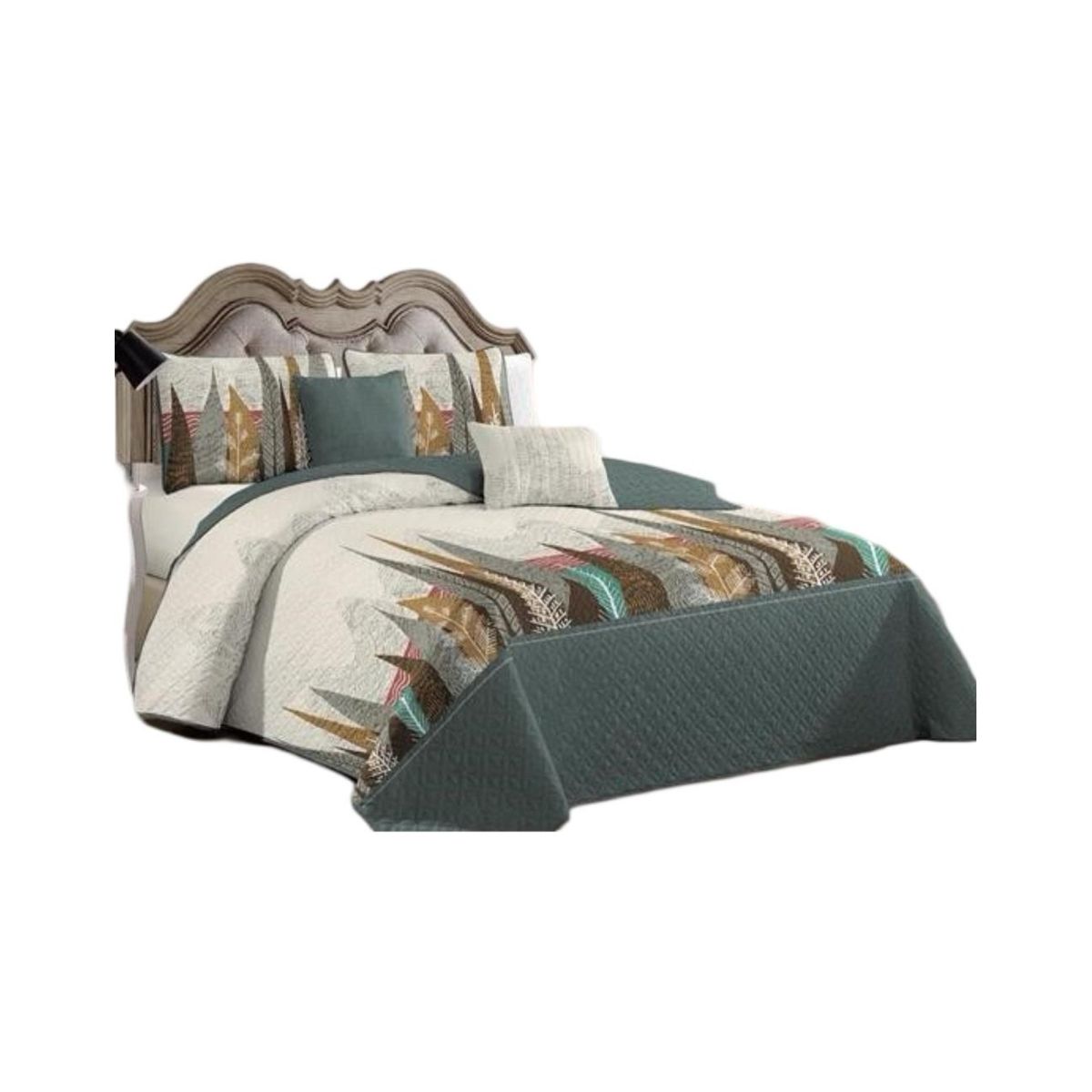 GENERICO - Cubrecama Quilt 2 Plazas+2 Fundas Verano Fresco 13n41