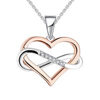 Collar plata 925 corazón oro rosa mujer regalo