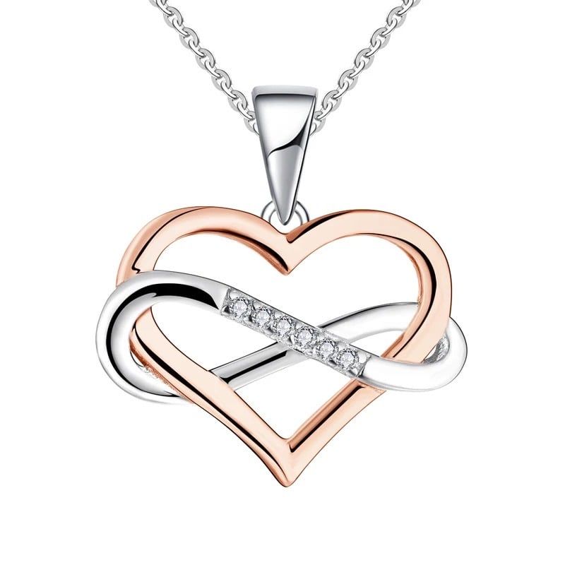 GENERICO - Collar plata 925 corazón oro rosa mujer regalo