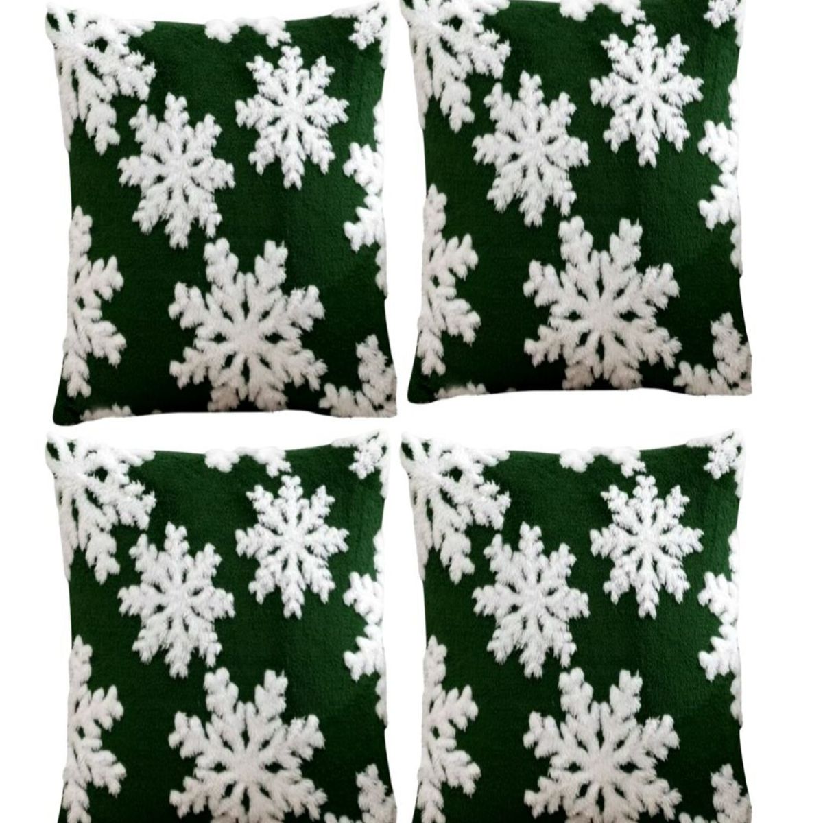 GENERICO - Pack 4 Fundas de Cojín Navidad peludos 45x45cm 15nb8