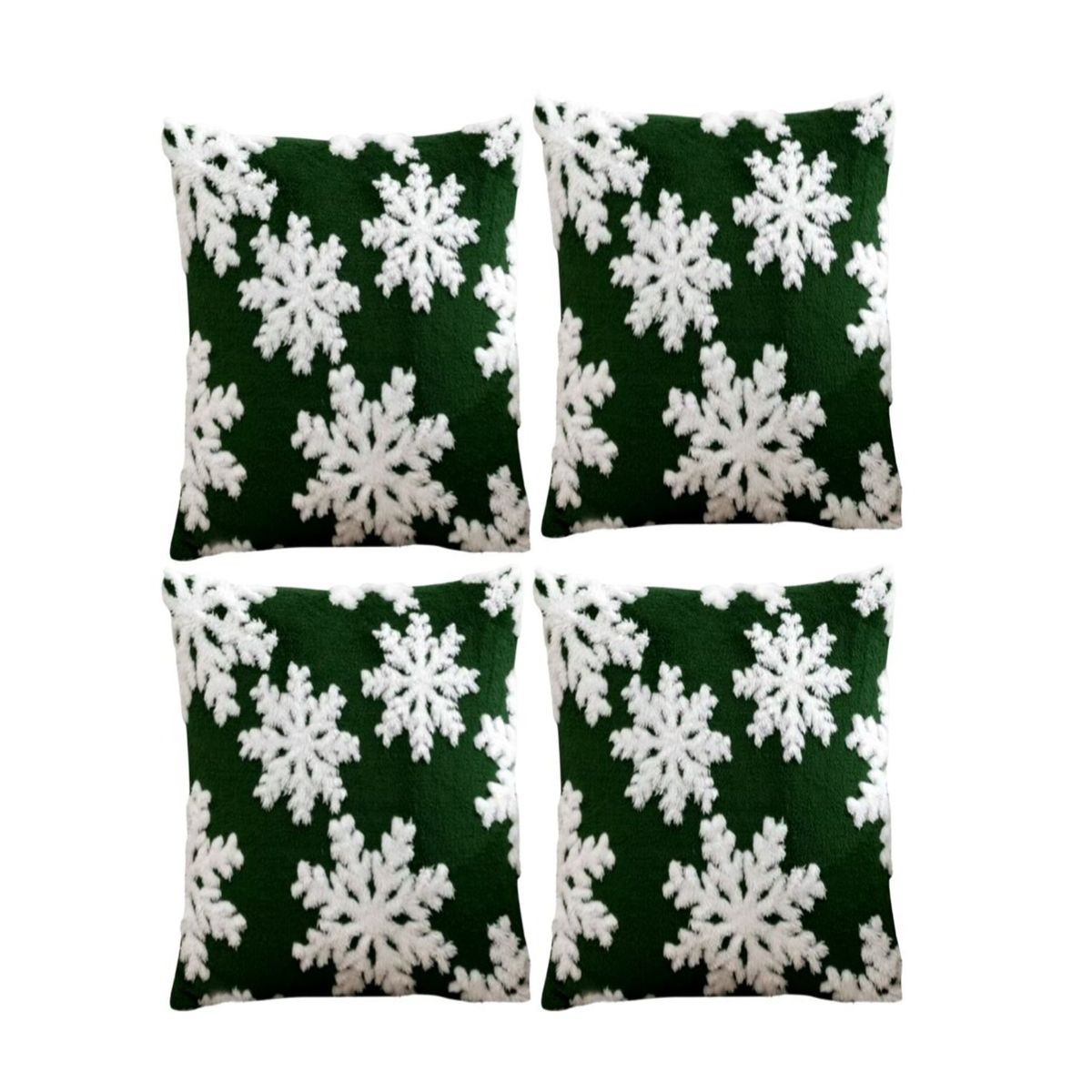 GENERICO - Pack 4 Fundas de Cojín Navidad peludos 45x45cm 15nb8