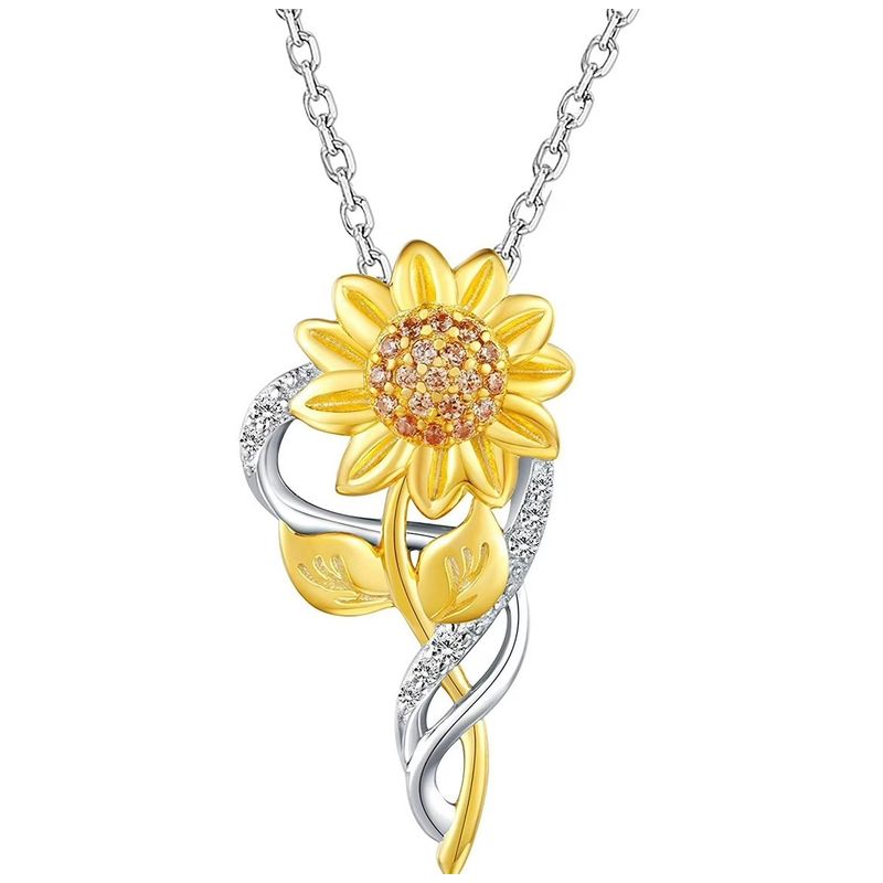 GENERICO - Collar Girasol elegante plata 925