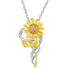 GENERICO - Collar Girasol elegante plata 925