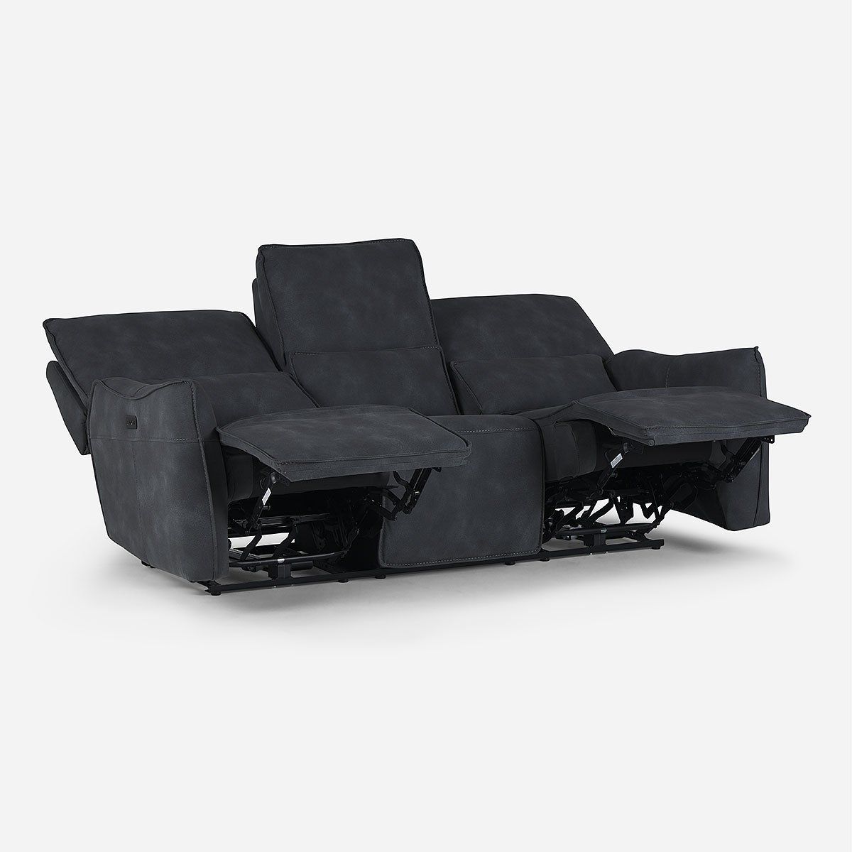 ROSEN - Sofá Reclinable Matt Eléctrico 3 Cuerpos Tela Grafito