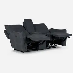 ROSEN - Sofá Reclinable Matt Eléctrico 2 Cuerpos Tela Grafito