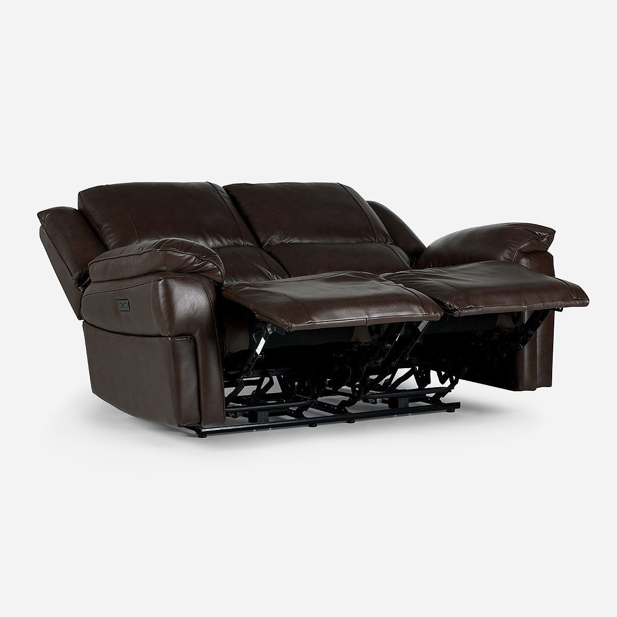 ROSEN - Sofá Reclinable Jeff Eléctrico 2 Cuerpos Cuero Chestnut