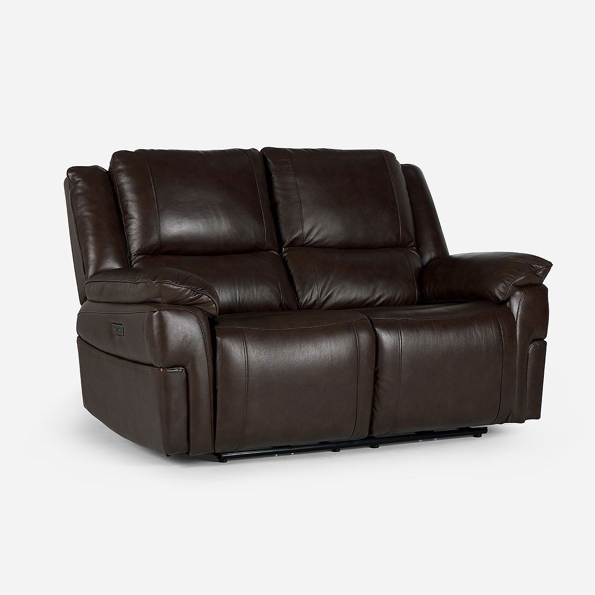 ROSEN - Sofá Reclinable Jeff Eléctrico 2 Cuerpos Cuero Chestnut