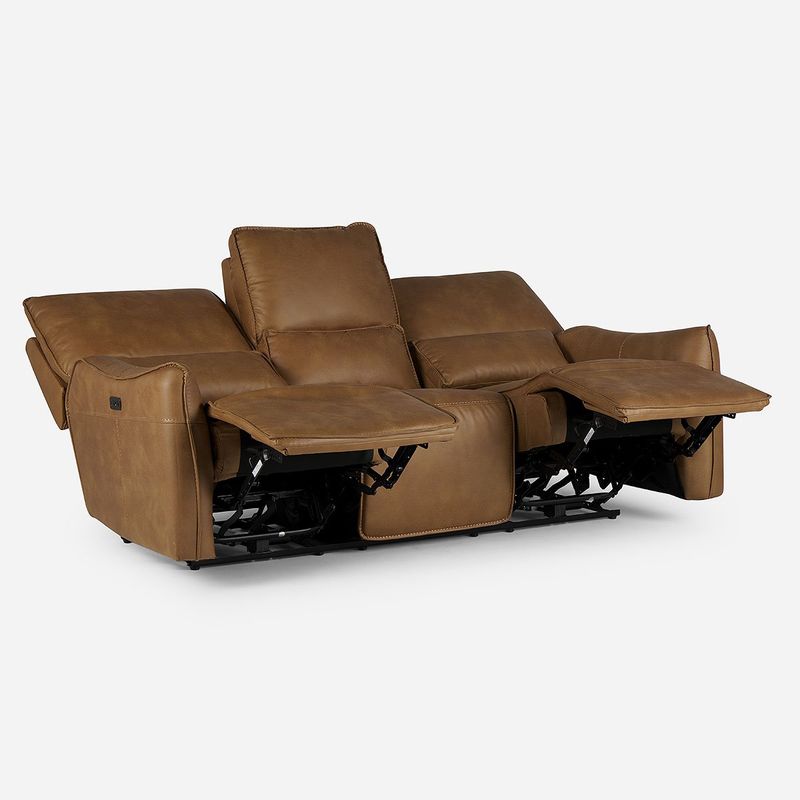 ROSEN - Sofá Reclinable Matt Eléctrico 3 Cuerpos Tela Camel