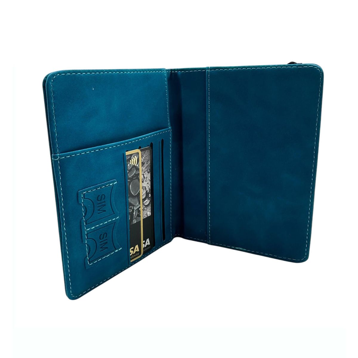 GENERICO - Porta Pasaporte Documentos Funda de Viaje con Proteccion RFID